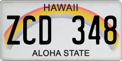 HI license plate ZCD348