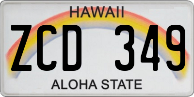 HI license plate ZCD349