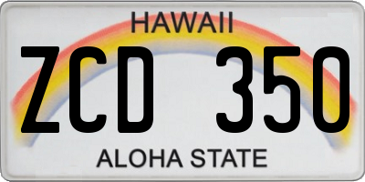 HI license plate ZCD350