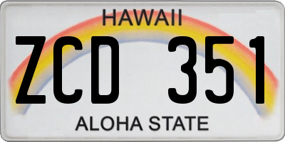HI license plate ZCD351