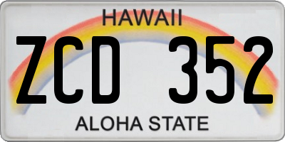 HI license plate ZCD352