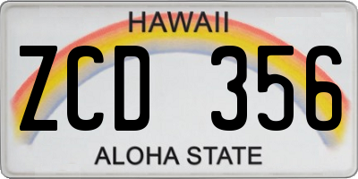 HI license plate ZCD356