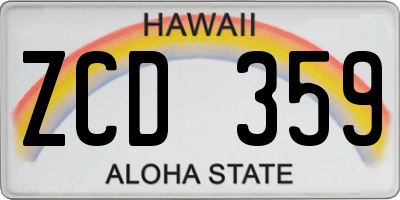 HI license plate ZCD359