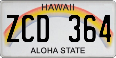 HI license plate ZCD364