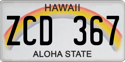 HI license plate ZCD367