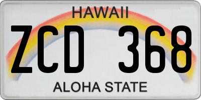 HI license plate ZCD368