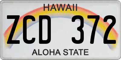 HI license plate ZCD372
