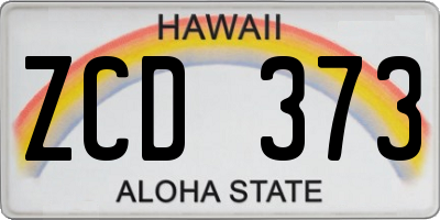 HI license plate ZCD373