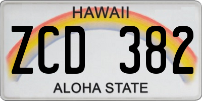 HI license plate ZCD382