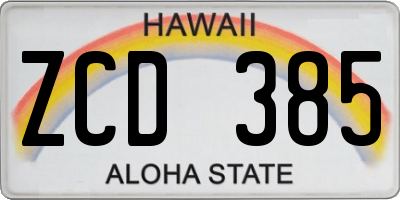 HI license plate ZCD385
