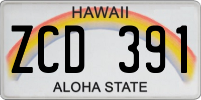 HI license plate ZCD391