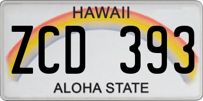 HI license plate ZCD393