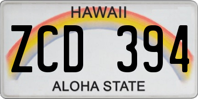 HI license plate ZCD394