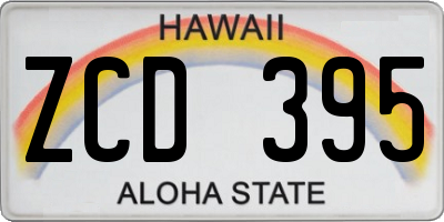 HI license plate ZCD395