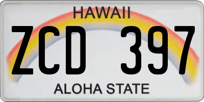 HI license plate ZCD397