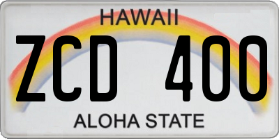HI license plate ZCD400