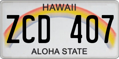 HI license plate ZCD407
