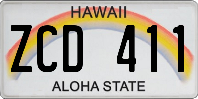 HI license plate ZCD411