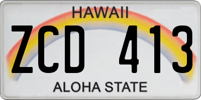 HI license plate ZCD413