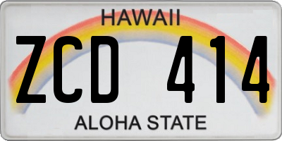 HI license plate ZCD414