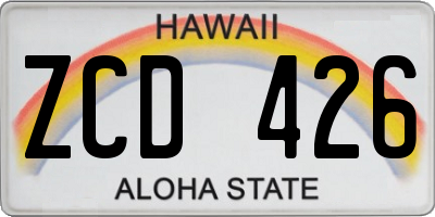HI license plate ZCD426