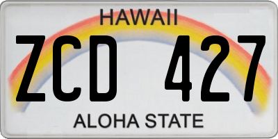HI license plate ZCD427