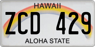 HI license plate ZCD429