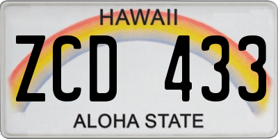 HI license plate ZCD433