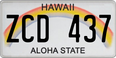 HI license plate ZCD437