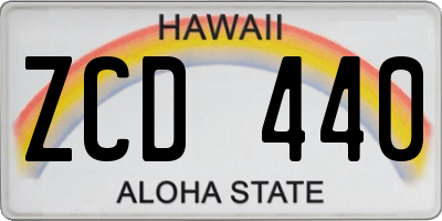 HI license plate ZCD440