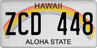 HI license plate ZCD448