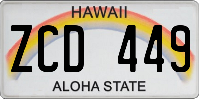 HI license plate ZCD449