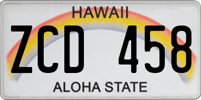 HI license plate ZCD458