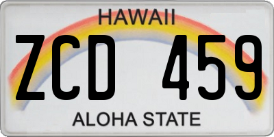 HI license plate ZCD459
