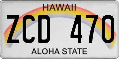 HI license plate ZCD470