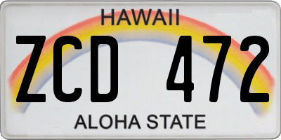 HI license plate ZCD472