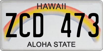 HI license plate ZCD473
