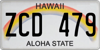 HI license plate ZCD479