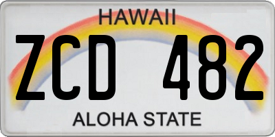 HI license plate ZCD482