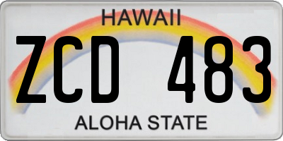 HI license plate ZCD483