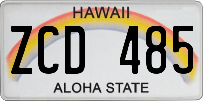 HI license plate ZCD485