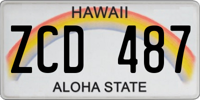 HI license plate ZCD487