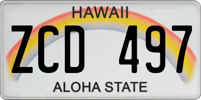 HI license plate ZCD497