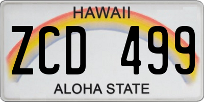 HI license plate ZCD499