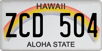 HI license plate ZCD504