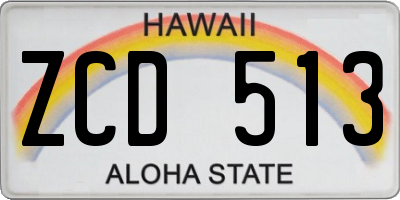 HI license plate ZCD513