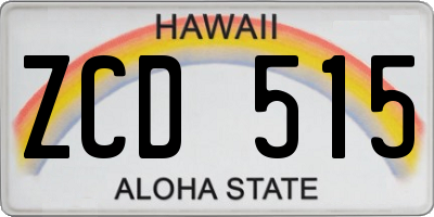 HI license plate ZCD515
