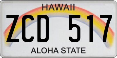 HI license plate ZCD517