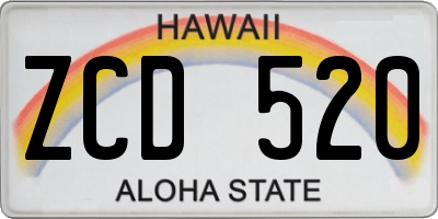 HI license plate ZCD520