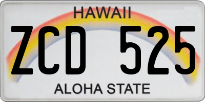 HI license plate ZCD525
